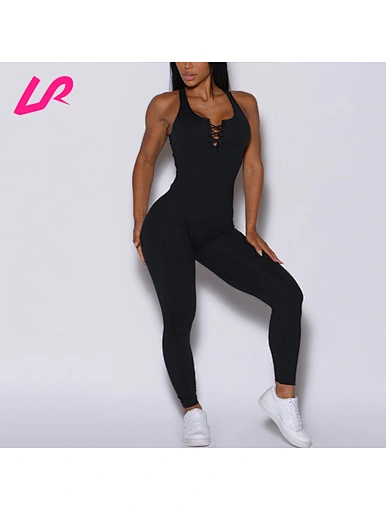 Shop our chic lace up jumpsuit for a fashionable and versatile addition to your wardrobe.